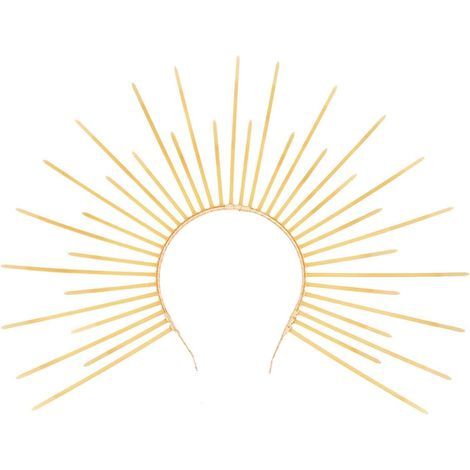 Cerchietto per capelli Halo Halloween Sun, fascia per capelli, accessorio per capelli originale, cerchio per capelli per compleanni, regalo, oro (1/5)