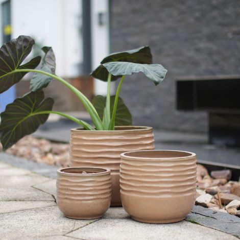 Pot de fleur céramique Ø 20 cm, brillant HAVRYA (1/5)