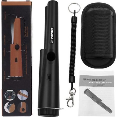 Détecteur de matériaux,Ensemble de détecteur de métaux étanche,léger,haute sensibilité,portable avec lumières LED et - Black[B5192]