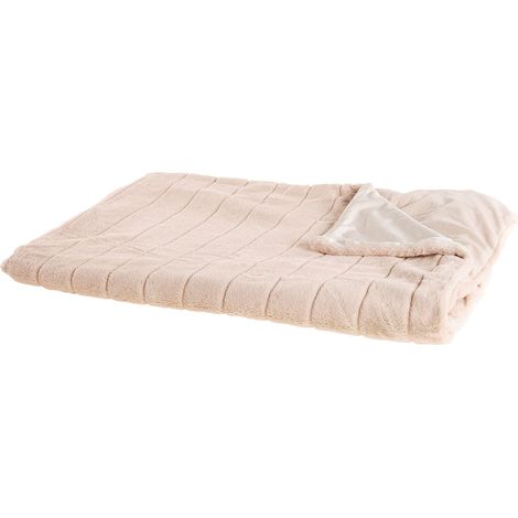Moderna Coperta in Plaid Morbida in Tessuto Soffice 180 x 220 cm Rosa Smahra