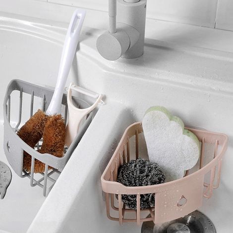 Caddy De Douche D'Angle - Etagère Murale Pour Salle De Bain Et Cuisine - En Plastique PP - 20 X 14 X 9 Cm - 1 Pièce (1/5)