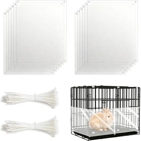 Schutz Innenauskleidung für Haustierkäfige, 6 teilig, 26 x 21 cm Kaninchenkäfig, Meerschweinchengehege transparente Kanten und Seitenauskleidung (1/5)