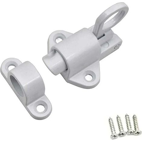 Loquet de porte à rebond, verrou à ressort de sécurité, adapté aux portes en bois, fenêtres et portes de placard (blanc)
