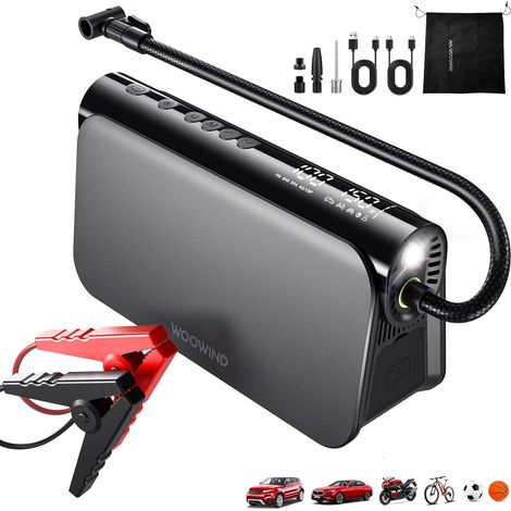 3-en-1 Booster Batterie Voiture avec Gonfleur 150 PSI/10,3BAR, Démarreur Voiture (1/5)