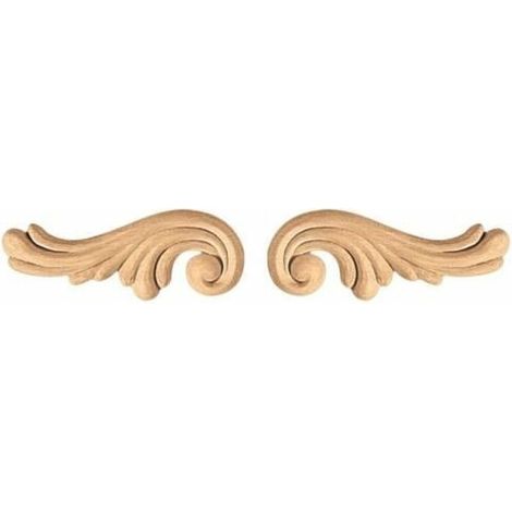 Coppia fregio decorazione in legno cod 13128 - mm 80 x 30 (1/2)