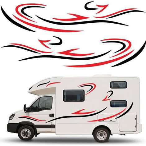 Rote LKW-Seitenaufkleber für Wohnmobile, Wohnwagen, Reisemobile, Autokarosserie (1/5)