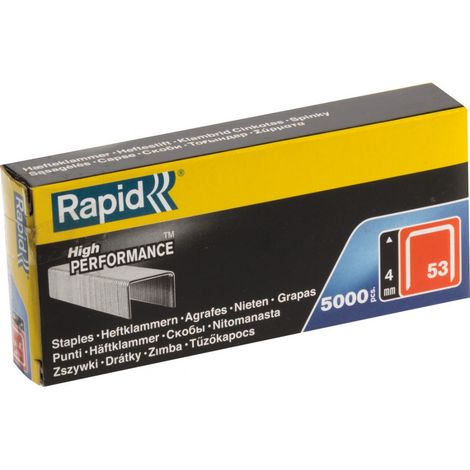 Grapas de alambre plano galvanizado n° 53/04 mm - 5000 piezas - Caja de cartón - RAPID-ISABERG - 23808700