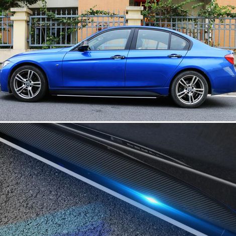 GARRYFIZH Lot de 2 autocollants de jupe latérale en fibre de carbone 3D pour BMW F30, F31, F22, F23, E90, E91, E92, E93, 205 cm (1/5)