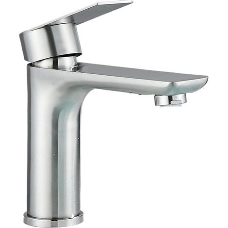 Robinet pour vasque - inox 304 - nickelé - eau chaude/froide (1/5)