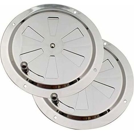2 Pièces Grille De Ventilation Ronde - 125 Mm - Acier Inoxydable - Avec Moustiquaire Intégrée Et Volet Réglable - Pour Bateau Caravane Mobil-home Chauffage (1/5)