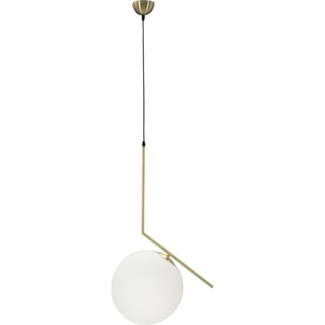 Lampe Suspension Sphère "Glamy" 50cm Blanc & Or (1/5)