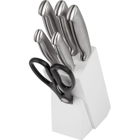 Set de couteaux avec support 7 pièces blanc Classbach C-MBS4018-Blanc (1/5)
