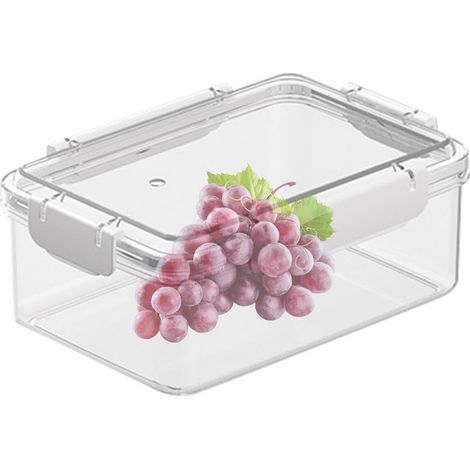 Petite boîte de conservation alimentaire transparente et hermétique 18x13x7cm, fermeture à pression pour pâtisseries, fruits, snacks et conservation au réfrigérateur (1/5)