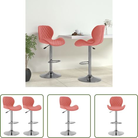 Tabouret de bar - Tabourets de bar lot de 2 rose velours (1/5)