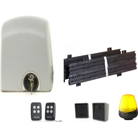 KIT - Automatisme de portail coulissant - moteur 230V - systeme a cremaillere - 500Kg - 5 metres - MYSTRIKE 5 by PROTECO - 1098