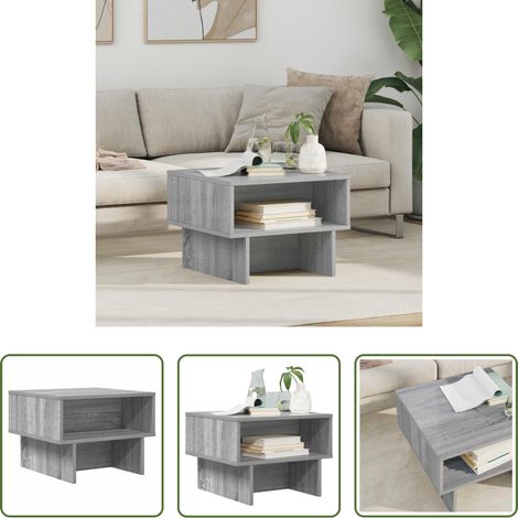 Bois d'ingénierie -  Table basse Gris Sonoma 48 x 46 x 35 cm Bois d'ingénierie (1/5)