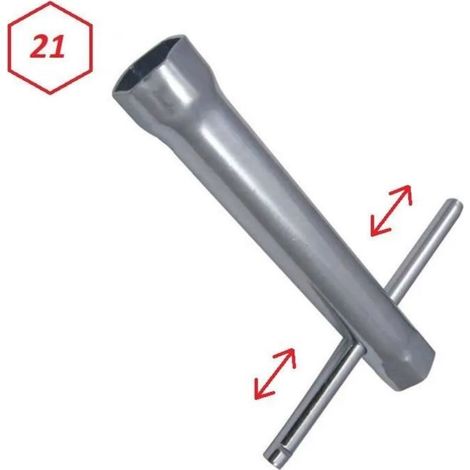 Clé à bougie 21mm tube longueur 120mm Hexagonale avec manche amovible tondeuse tracteur voiture camion moto douille