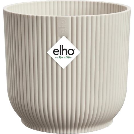 Elho – Cache-pot Vibes Fold – Blanc lin, Ø 25 cm, plastique (1/5)