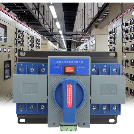 Interrupteur de Transfert Automatique 3P 63A, Double Alimentation Mini pour Secours Électrique (1/5)