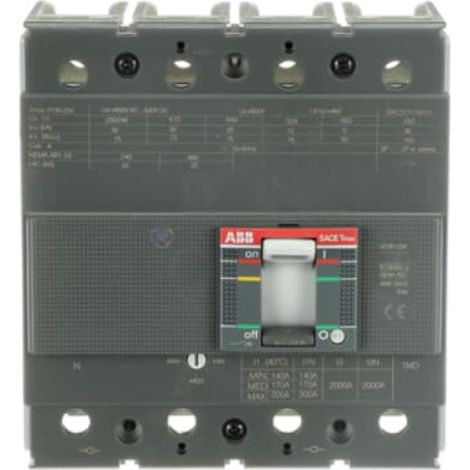 Interruttore tetrapolare xt3n 250 tmd 200-2000 4p ff abb xt3n200tmdn