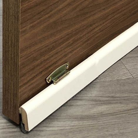 Burlete Bajo Puerta 081,5Cm Tornillos Cepillo Madera Blanco Basculante Burcasa (1/2)