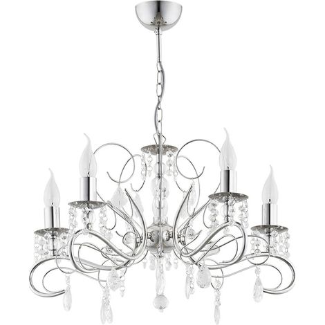 Suspension glamour chrome cristal 5xE14 Astor Alfa (1/3)