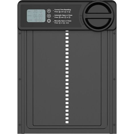 Porte Automatique Poulailler avec Minuterie Anti-pincement, Aluminium Porte Poulailler Automatique,Alimenté par Batterie(Batterie non incluses)