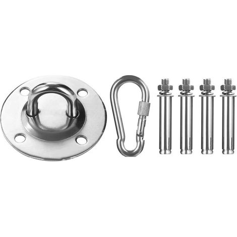 Hängematten-Deckenaufhängungshaken-Set aus Edelstahl mit 8-mm-Bohrungsplatte (1/5)