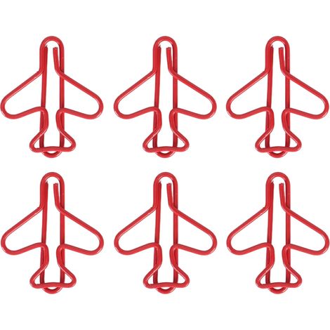 100 Stück Flugzeugförmige Büroklammern, niedlich, rutschfest, vielseitig einsetzbar für Notizbücher und Büroablagen (1/5)