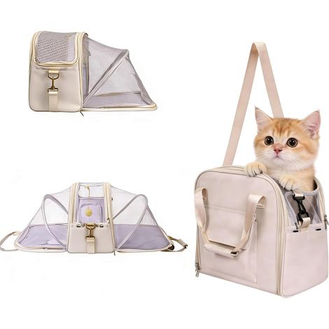 Sac à dos de transport pour chats et chiens, tente portable pour chats et chiens, convient aux petits chats, chiens et chiots, idéal pour la randonnée et le camping. (1/4)