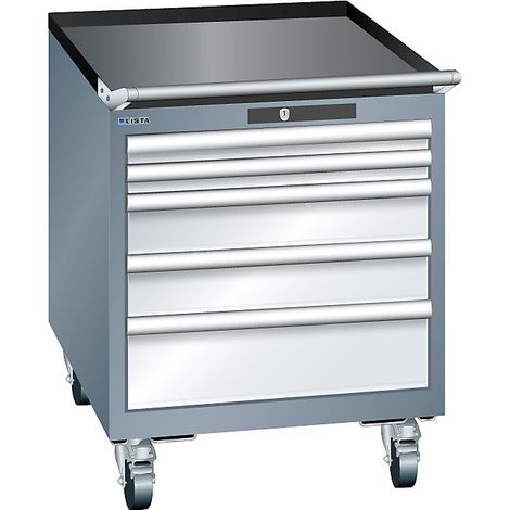 LISTA, Armoire à tiroirs mobile, largeur 564 mm, 5 tiroirs, h (1/5)