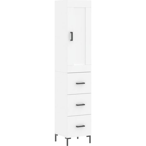 Credenza cassettiera mobile contenitore organizer cucina soggiorno salotto alto 345 x 34 x 180 cm legno ingegnerizzato bianco 020032301