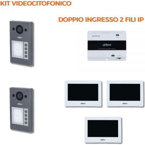 Dahua Kit videocitofonico Doppio ingresso 2 Fili IP - Posto esterno VTO3312Q-P + Monitor 7" VTH2622GW-W Nr.03 Monitor