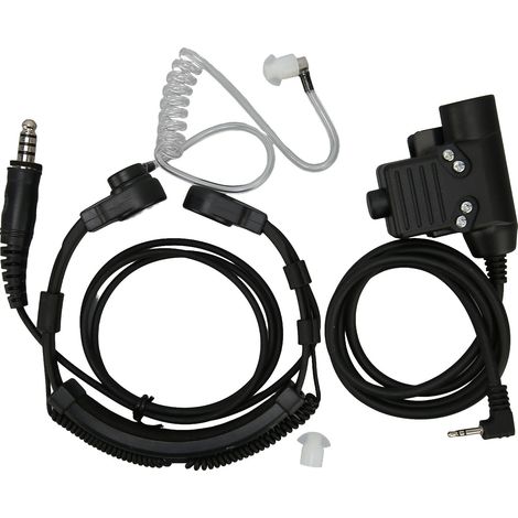 Écouteur à tube acoustique transparent pour micro-cravate, oreillette de talkie-walkie avec PTT U94, compatible Motorola T5000. (1/5)