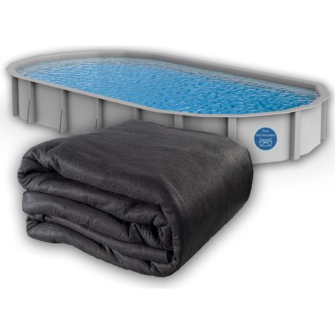 Tapis de Protection Ovale pour Piscine Hors Sol de 45,7 x 90 cm, protège Le Fond de la Piscine Hors Sol et Prolonge la durée de Vie de la Doublure, matériau géotextile en Polyester (1/5)