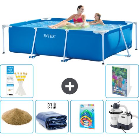 Rechteckiger Frame Pool - 220x150x60 cm - 7-teilig S36