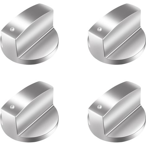 4 Pomos Cuisine Universels 6mm, Alliage Zinc Brossé Argent, Pour Gaz Four
