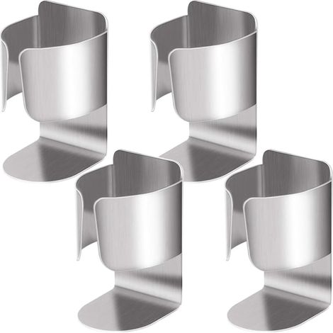 Confezione da 4 porta spazzolini in acciaio inox - Supporto da parete per spazzolini elettrici senza foratura - Supporto per spazzolini elettrici e dentifricio
