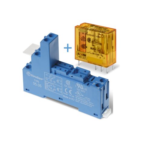 Finder - LOT - Relais Industriel 2RT - 24VAC + Embase Relais - Ru00e9f : 405280240000+9505SPA (1/4)
