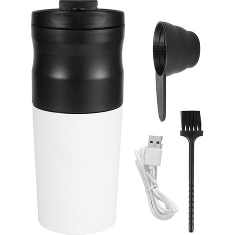 Elektrische Kaffeemühle aus Edelstahl, tragbare Bohnenmühle mit USB-Kabel, weiß (1/5)