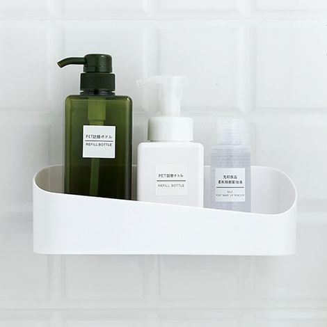 Étagère de Salle de Bain Imperméable - Étagère de Douche en Plastique Sans Percage, Panier de Douche avec Trous de Vidange pour Cuisines et Salles (1/5)