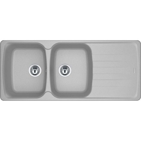 Lavello da cucina 2 vasche reversibile ad incasso 116x50 cm in fragranite modello azg 621 alluminio franke (1/2)