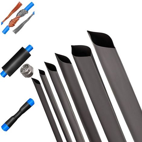 Tubo termorretráctil, Diámetro 12,7 mm, Longitud 1 metro, Funda aislante flexible, conexiones de soldadura y resistencia a los rayos UV (1/5)