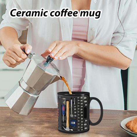 Tasse noire de mécanicien, tasse de boîte à outils de (1/4)