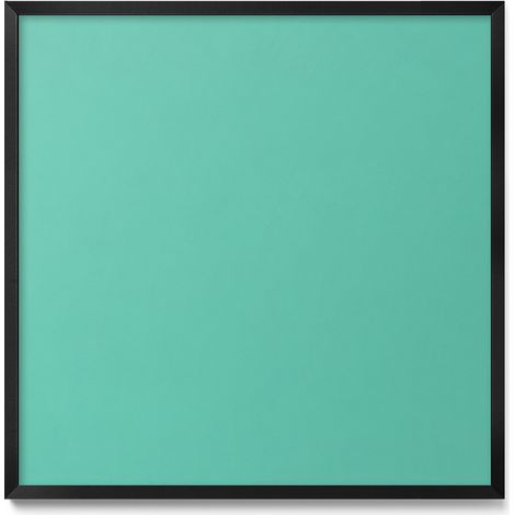 Tableau Magnétique en Métal pour Aimants - Motif Couleur menthe - Minimaliste - Cadre Noir - 50x50 cm - Tableau Métallique Aimanté