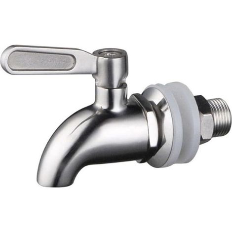 SABIR Robinet de distributeur de boissons, robinet de seau d'ébullition de bière de jus, robinet de rechange en acier inoxydable, filetage extérieur de 16 mm (1/5)