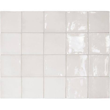 Aelle - Carrelage mur effet zellige blanc 10x10 cm MANACOR WHITE - Vendu par boîte de 0,60 m² (1/3)