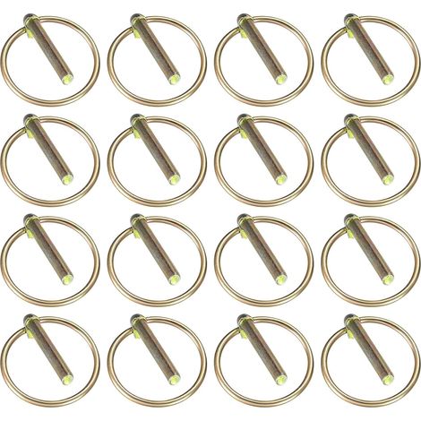 16 Pcs M6 Goupille de Lynch avec Anneau, Goupille Fendue, Goupille Agricole pour Tracteurs Agricoles, Assortiment de Goupilles Clips Sécurité Rond pour Remorques, Camions, Tondeuses, Chariots (1/5)