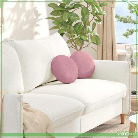 Coussins de siège - FAFEISY - 42014104 - Velours rose - 40 x 13 cm - Lot de 2 déhoussables (1/5)