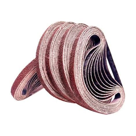 60 pcs bandes abrasives 10 x 330 mm,(Grain 40 80 120 150 240) Professional Bande abrasive pour lime à main, la quincaillerie, le bois, métal et peinture -Senmai Tools - mm